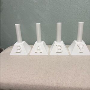 White Baby Shower Ring Toss Game | Neutral Party Decor + Activity